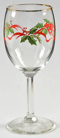 Victorian Holiday Poinsettia Glassware Wine
