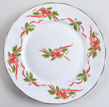 Victorian Holiday Poinsettia Dinner Plate