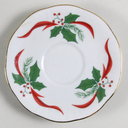 Victorian Holiday Poinsettia Saucer for Demitasse Cup