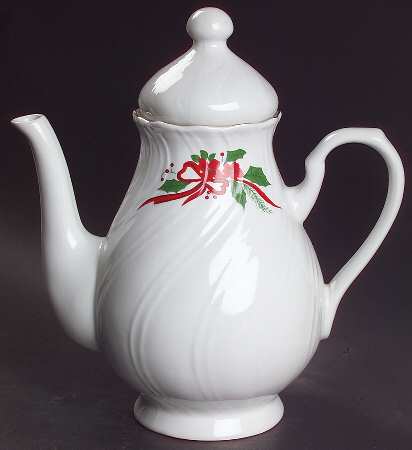 Victorian Holiday Poinsettia Coffee Pot & Lid