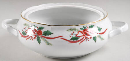 Victorian Holiday (Roses) Round Vegetable No Lid