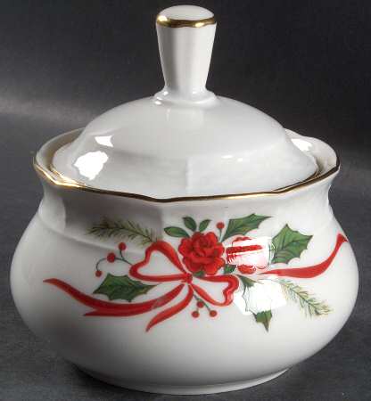 Victorian Holiday (Roses) Sugar Bowl & Lid