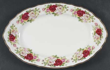 Victorian Rose 13" Oval Serving Platter