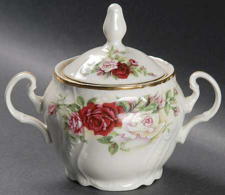 Victorian Rose Sugar Bowl & Lid