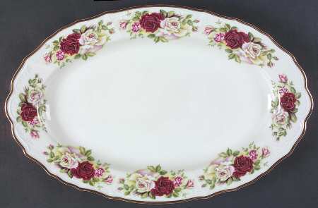 Victorian Rose 14" Oval Serving Platter by Baum Brothers