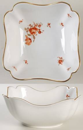 Meissen Golden Coral 8" Square Vegetable Bowl