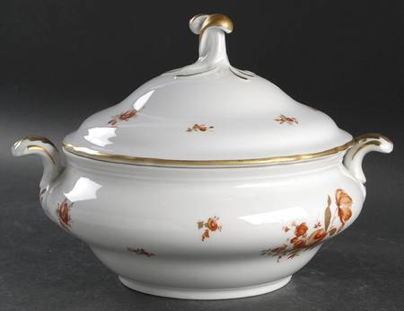 Meissen Golden Coral Round Covered Vegetable