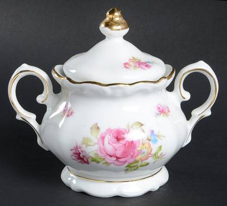 Meissen Rose Sugar Bowl & Lid