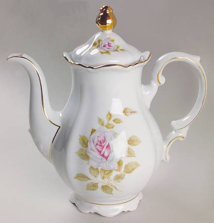 White Rose Coffee Pot & Lid by Schumann - Bavaria