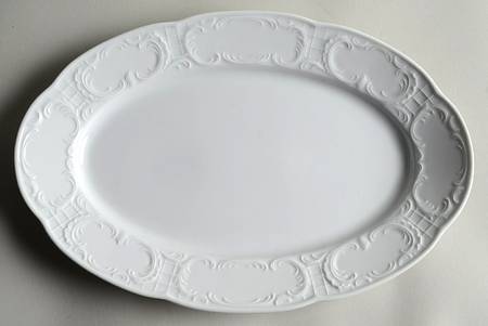 Mozart White 12" Oval Serving Platter