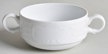 Mozart White Flat Cream Soup Bowl by Bauscher Weiden