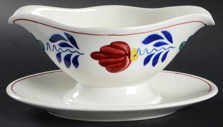 Boerenbont Gravy Boat with Attached Underplate