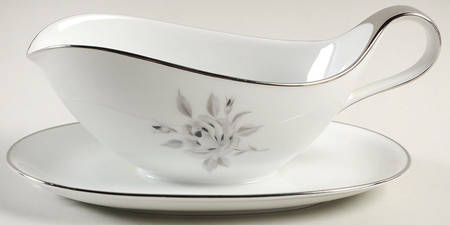 Blush Rose Gravy Boat with Attached Underplate