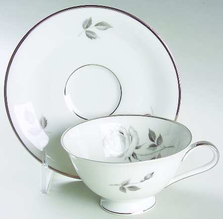 Midnight Rose Footed Cup & Saucer Set