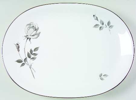 Midnight Rose 14" Oval Serving Platter