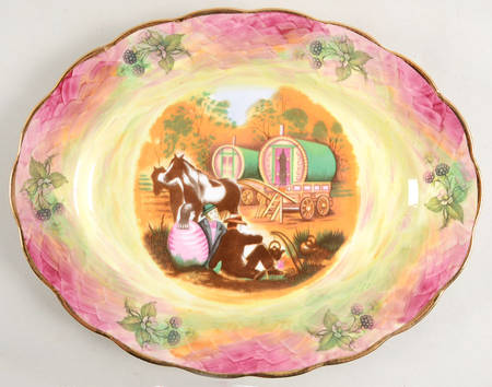 Atchin Tan 13" Oval Serving Platter