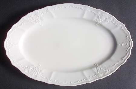 Bernadotte White-No Trim 10" Oval Serving Platter