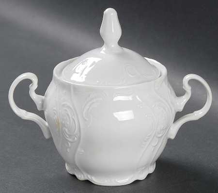 Bernadotte White-No Trim Sugar Bowl & Lid