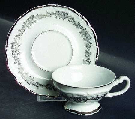Corsage Footed Cup & Saucer Set