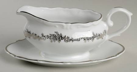 Corsage Gravy Boat with Attached Underplate