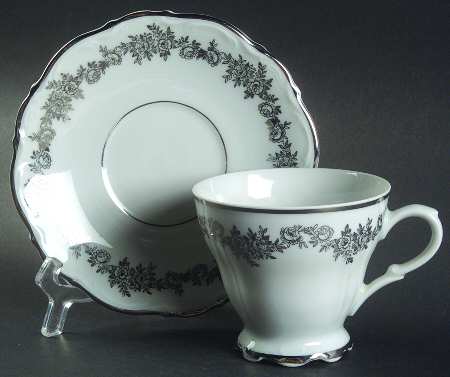 Corsage Footed Cup & Saucer Set