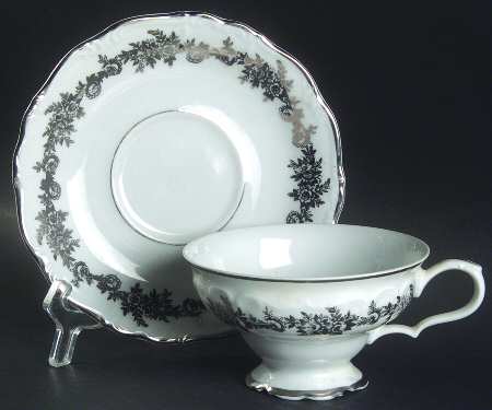 Corsage Footed Cup & Saucer Set