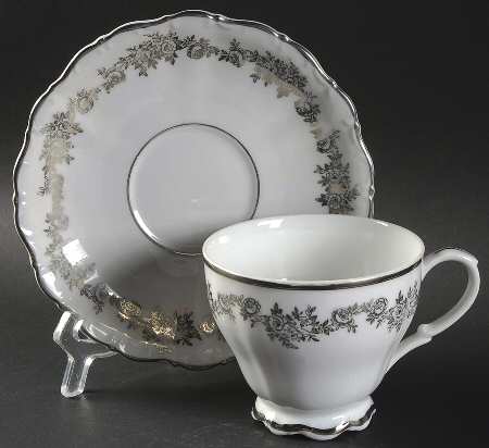 Corsage Footed Cup & Saucer Set