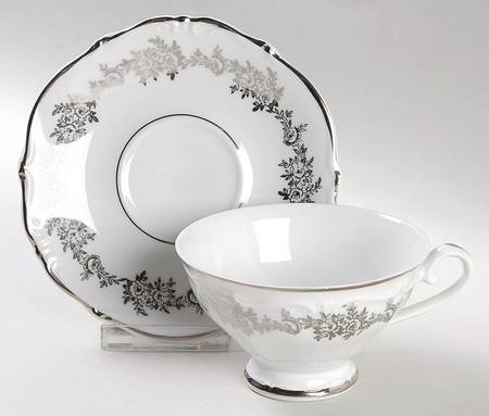 Corsage Footed Cup & Saucer Set