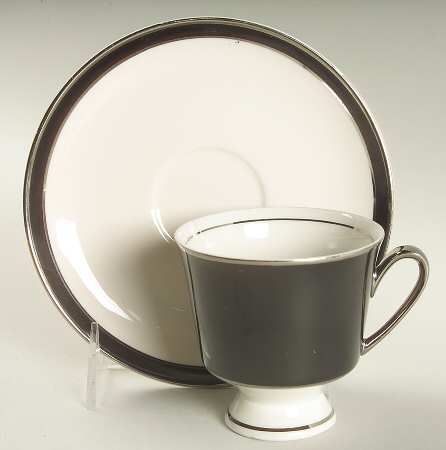 Onyx Flat Cup & Saucer Set by Belcrest