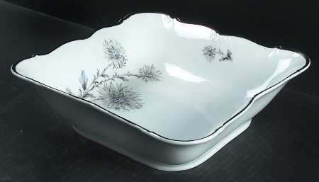 Summertime (1 Large Floral Spray) 8" Square Vegetable Bowl