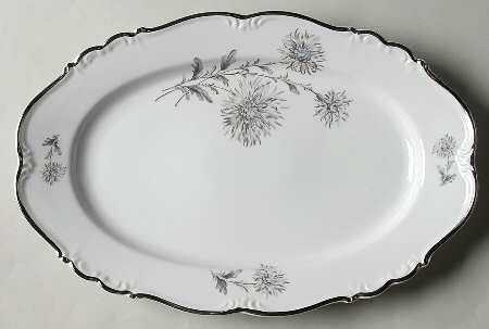 Summertime (1 Large Floral Spray) 13" Oval Serving Platter
