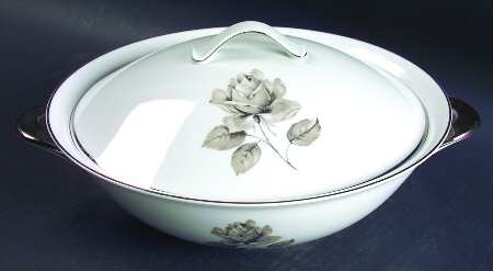 Whispering Rose Round Covered Vegetable