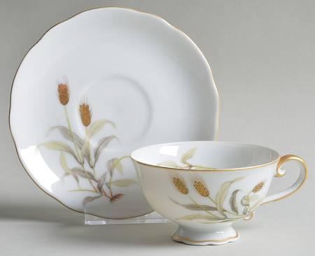 Goldenwheat Footed Cup & Saucer Set