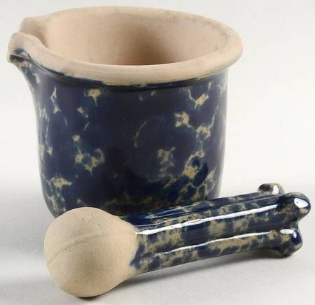 Agate Blue Pestle and Mortar