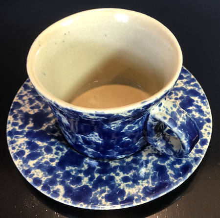 Agate Blue Flat Cup & Saucer Set