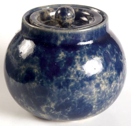 Agate Blue Sugar Bowl & Lid by Bennington Potters
