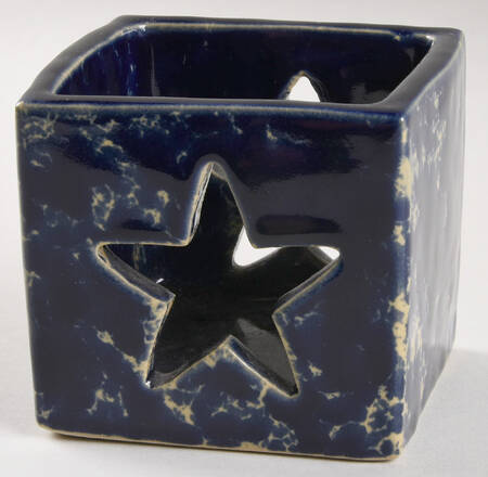 Agate Blue 3" Pierced Votive Candleholder