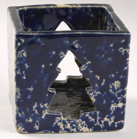 Agate Blue 3" Pierced Votive Candleholder by Bennington Potters