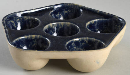 Agate Blue 6 Hole Escargot/Snail Dish by Bennington Potters