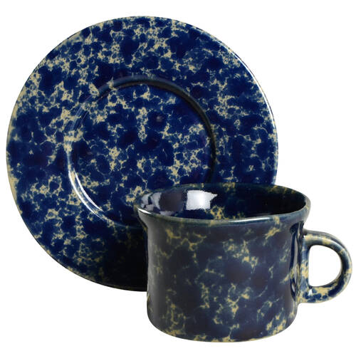 Agate Blue Flat Cup & Saucer Set