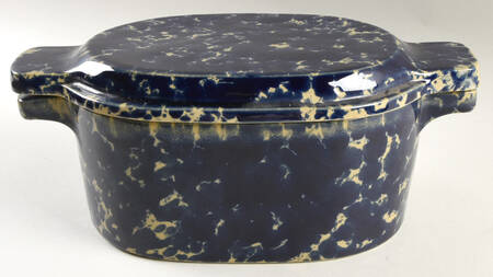 Agate Blue 2 Quart Oval Covered Casserole