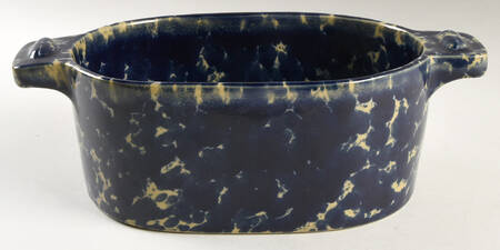 Agate Blue 2 Quart Oval Covered Casserole No Lid