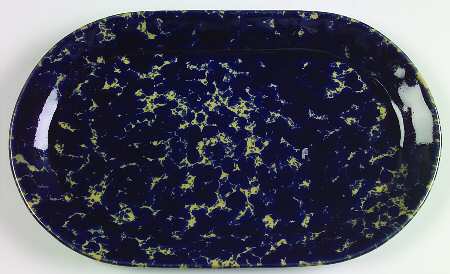 Agate Blue Oval Breakfast Plate by Bennington Potters