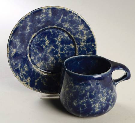 Agate Blue 3" Flat Cup & Saucer Set