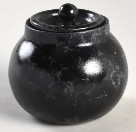 Agate Black Slate Sugar Bowl & Lid