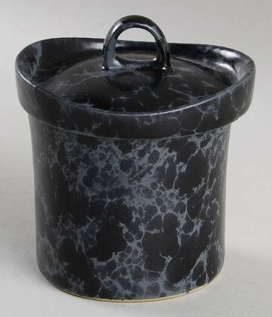 Agate Black Slate Sugar Bowl & Lid