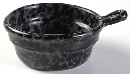Agate Black Slate Onion Soup Bowl No Lid