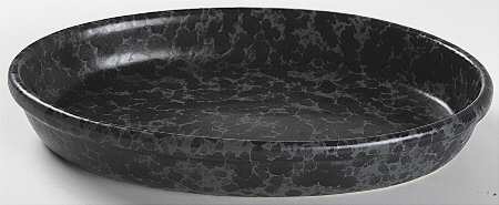 Agate Black Slate 13" Oval Baker