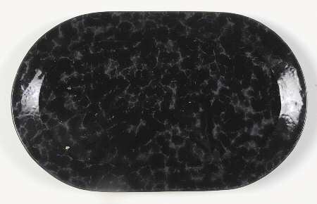 Agate Black Slate Oval Breakfast Plate