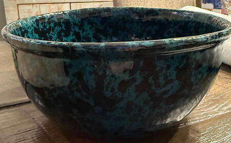 Agate Black and Green 9" Mixing Bowl